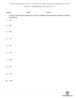 Converting a decimal to a mixed number and an improper fraction
