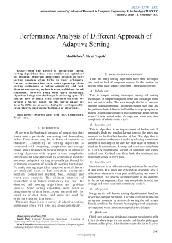 Performance Analysis of Different Approach of Adaptive Sorting