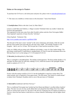 Notes on the songs to Pastern