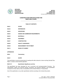 OPSS 804 CONSTRUCTION SPECIFICATION FOR SEED AND