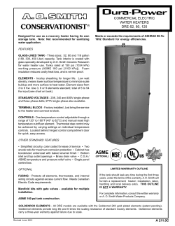 COMMERCIAL ELECTRIC WATER HEATERS DRE