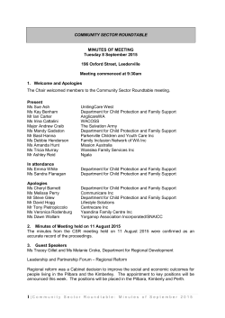 CSR Minutes September 2015 - Department for Child Protection