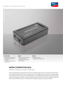 METER CONNECTION BOX - Analysis of energy