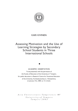 Assessing Motivation and the Use of Learning Strategies