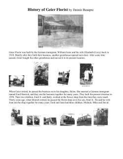 History of Geier Florist by Dennis Beaupre