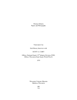 Thomas Doherty Papers and Photographs Transcript of an Oral