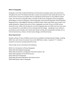 Minor in Geography - Georgia Gwinnett College