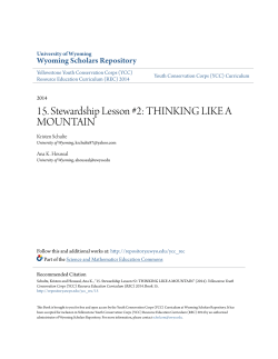THINKING LIKE A MOUNTAIN - Wyoming Scholars Repository