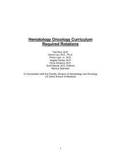 Hematology Oncology Curriculum Required