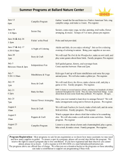 Summer Family Programs - Ballard Nature Center