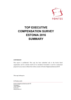 top executive compensation survey estonia 2016 summary