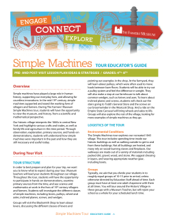 Simple Machines Tour Educator`s Guide