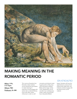EN 6743/4743 British Romantic Literature and Culture: Making