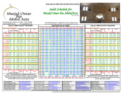 Annual Schedule - Masjid Omar Bin Abdul Aziz
