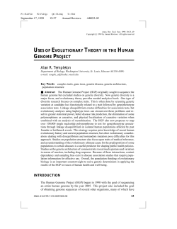 USES OF EVOLUTIONARY THEORY IN THE