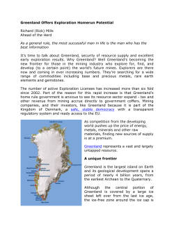 Greenland Offers Exploration Homerun Potential Richard (Rick