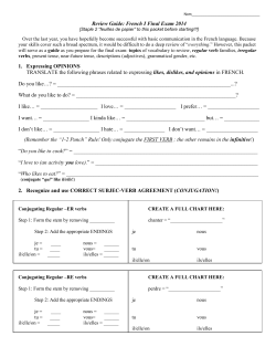 1314 Final Exam Review