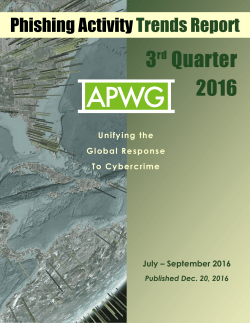 APWG Phishing Activity Trends Report &ndash; 3rd Quarter 2016