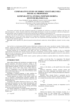 comparative study of edible vegetable oils physical properties