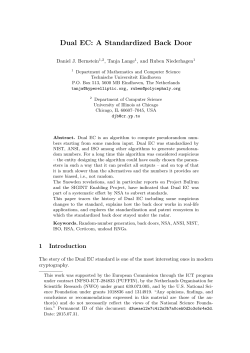 Dual EC: A Standardized Back Door