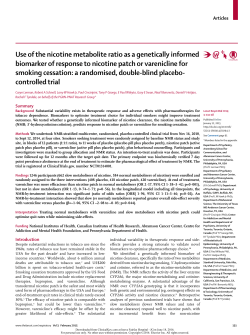 Use of the nicotine metabolite ratio as a