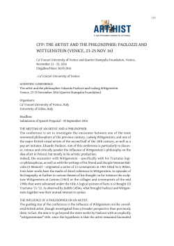 the artist and the philosopher: paolozzi and wittgenstein