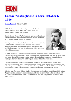 George Westinghouse is born, October 6, 1846