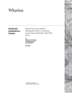 Deposit Insurance and Risk Management of the US