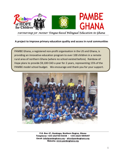 In A Underserved Rural Area In Northern Ghana PAMBE Ghana, A