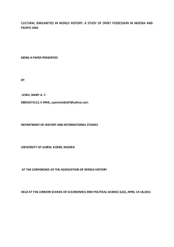cultural similarities in world history: a study of spirit possession in