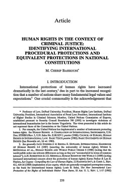 Human Rights in the Context of Criminal Justice