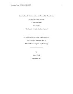Antisocial Personality Disorder and its Correlation with Serial Killers