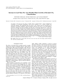 Increase in Leaf Mass Per Area Benefits Plant Growth at Elevated
