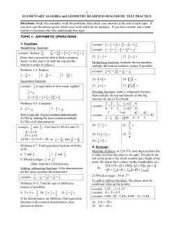 Elementary Algebra Practice