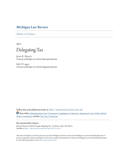 Delegating Tax - University of Michigan Law School Scholarship