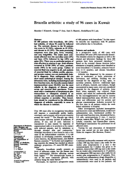 Brucella arthritis: a study of 96 cases in Kuwait