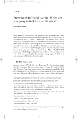 Free speech in World War II: &ldquo;When are you