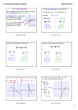 5.5 finding intercepts.notebook