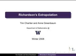 Richardson`s Extrapolation - Department of Mathematics