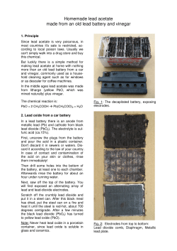 Homemade lead acetate made from an old lead battery and vinegar