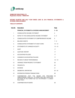 SEMBCORP INDUSTRIES LTD Registration Number: 199802418D
