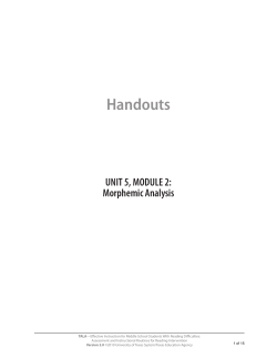 Handouts - Texas Gateway