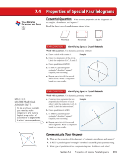 Properties of Special Parallelograms 7.4