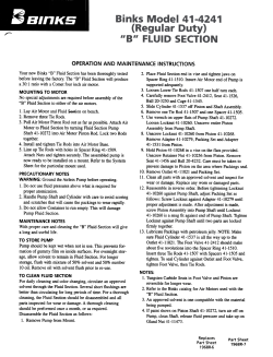 Service Information -"B" Fluid Section