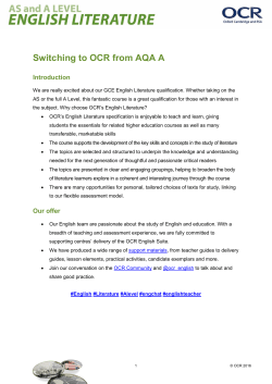 Switching to OCR English Literature GCE from AQA A