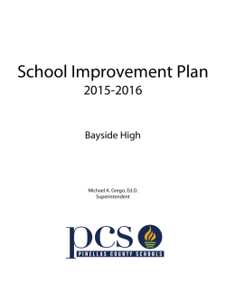 School Improvement Plan - Pinellas County Schools