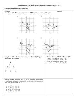 Analytic Geometry EOC Study Booklet &ndash; Geometry Domain &ndash; Units 1