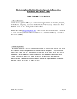 The Evolving Role of the State Education Agency in the Era of ESSA