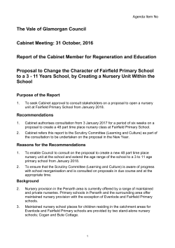 Proposal to create a nursery unit within Fairfield Primary School
