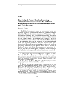 Note Knowledge Is Power: How Implementing Affirmative